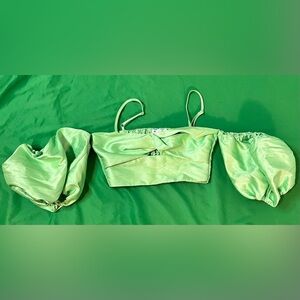 ASOS Lime Satin Cropped Top size 4